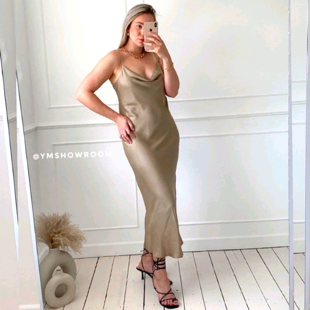 MANGO Viscose slip dress
